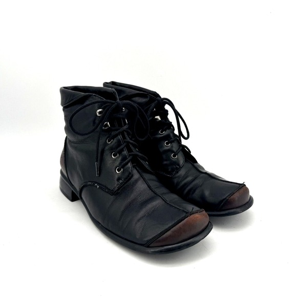 TAMARIS Boots Women's Size US Size 7.5 Leather Short Lace Up Witchy Gothic - Picture 6 of 11